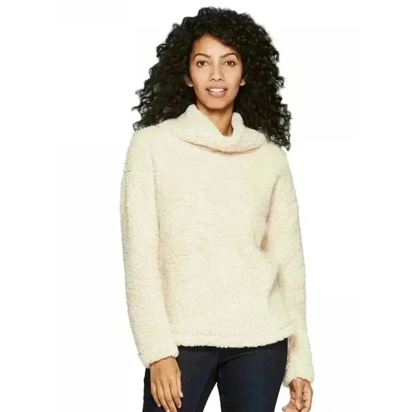 A New Day Cream Turtleneck Sherpa, XL - Picture 1 of 6